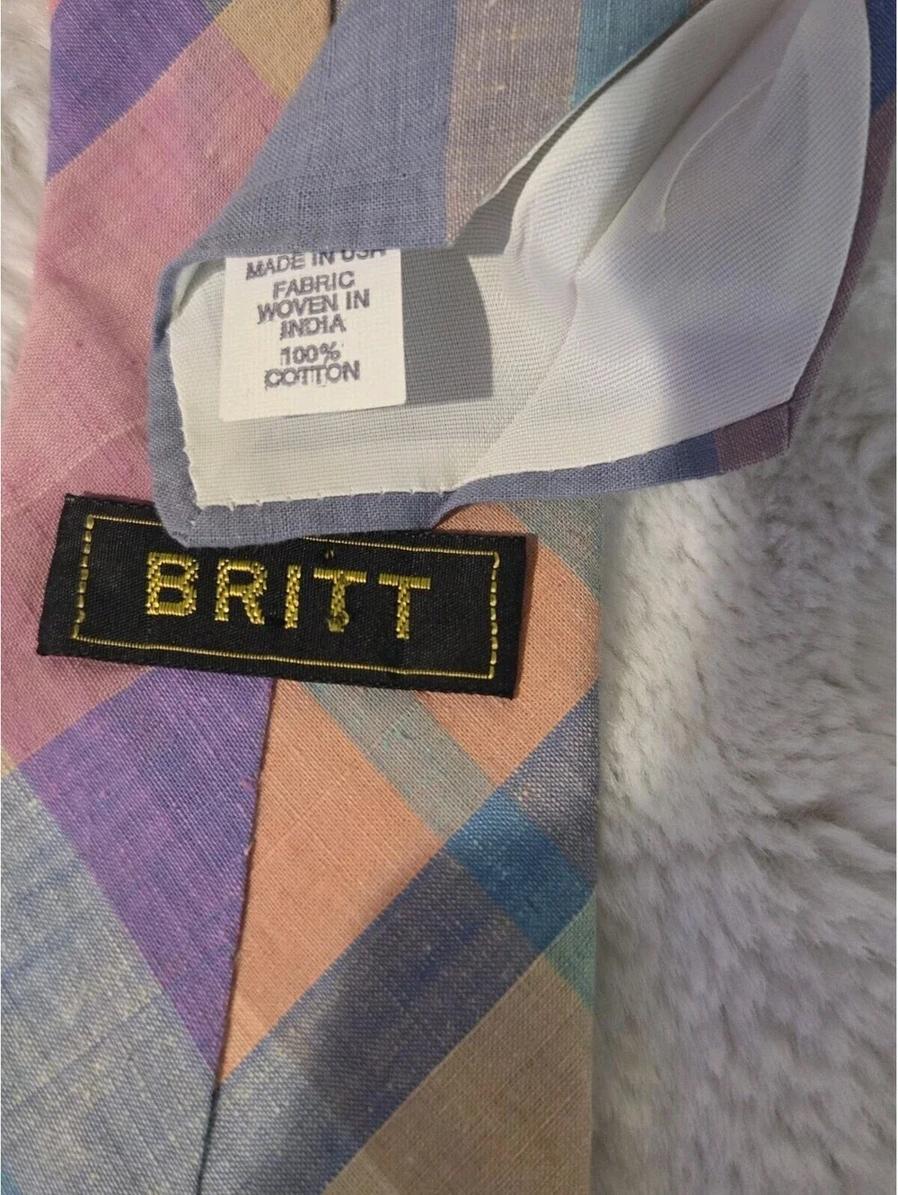 4 Vintage Madras Plaid Tartan Ties Red Blue Pink Yellow Tommy Hilfiger Britt